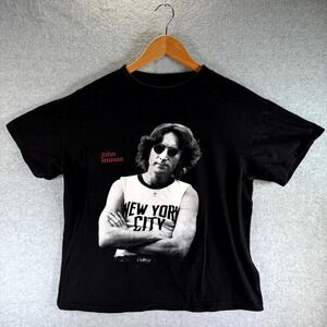 Vintage 1996 Tennessee River T-Shirt Men's Medium Black John Lennon Short Sleeve